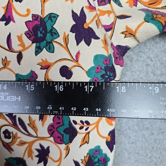 Vintage SOSTANZA Floral Print Button Front Cropped Shirt Boho Top Size M - Picture 7 of 11